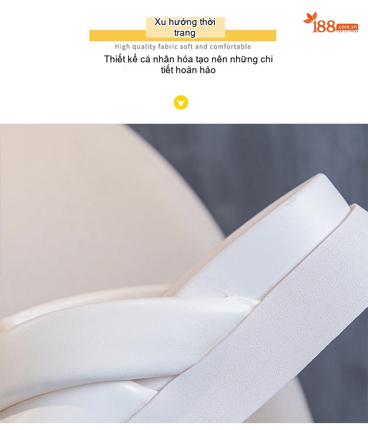 Dép Xỏ Ngón Nữ Đế Dày Chiều Cao Đế Khoảng 4cm Da Bóng Đi Biển Mùa Hè Màu Đen, Trắng chi tiết 11
