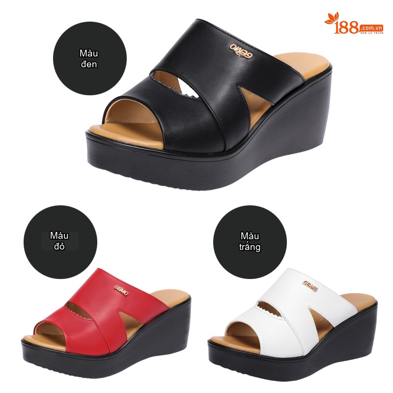 Dép Xuồng Nữ Da Bóng Chiều Cao Đế Khoảng 6cm Màu Đen, Đỏ, Trắng