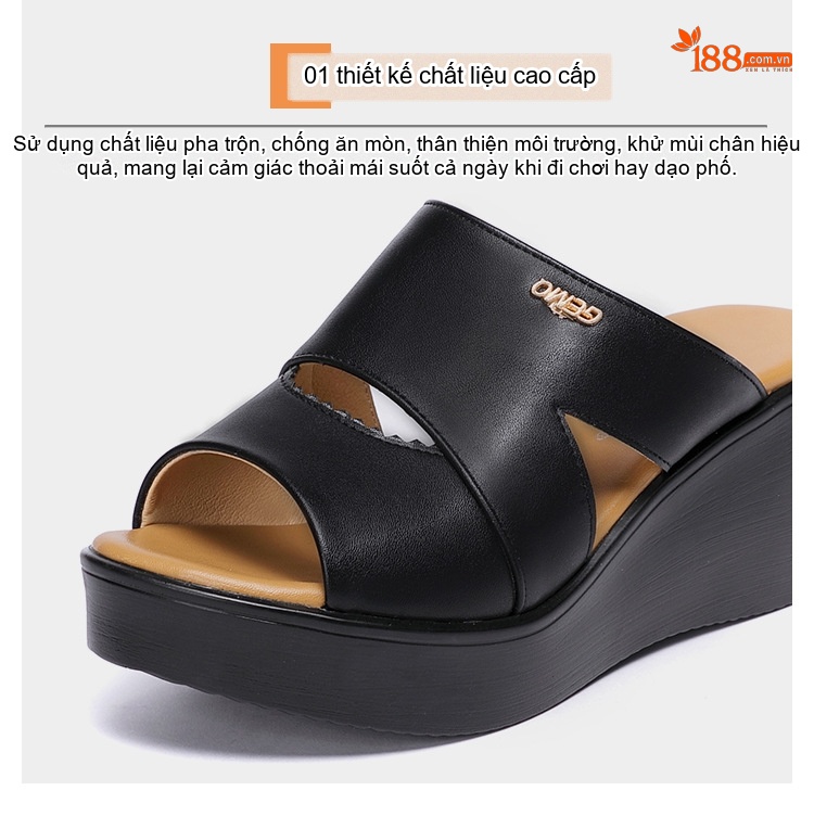 Dép Xuồng Nữ Da Bóng Chiều Cao Đế Khoảng 6cm Màu Đen, Đỏ, Trắng chi tiết 7