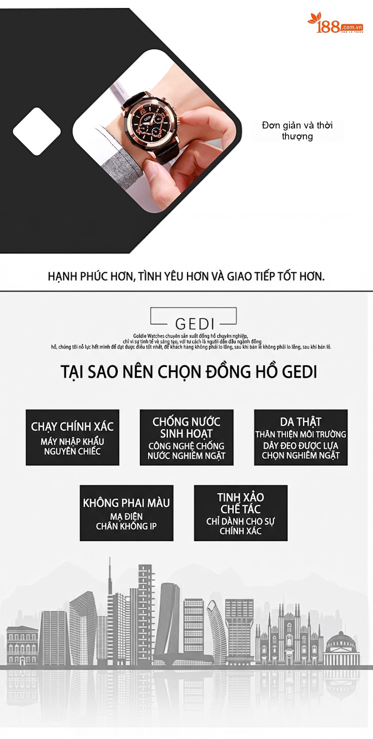 Đồng Hồ Đôi Dây Da Phong Cách Anh Quốc Chống Nước Thời Trang Màu Đen, Trắng, Đỏ, Tím chi tiết 2