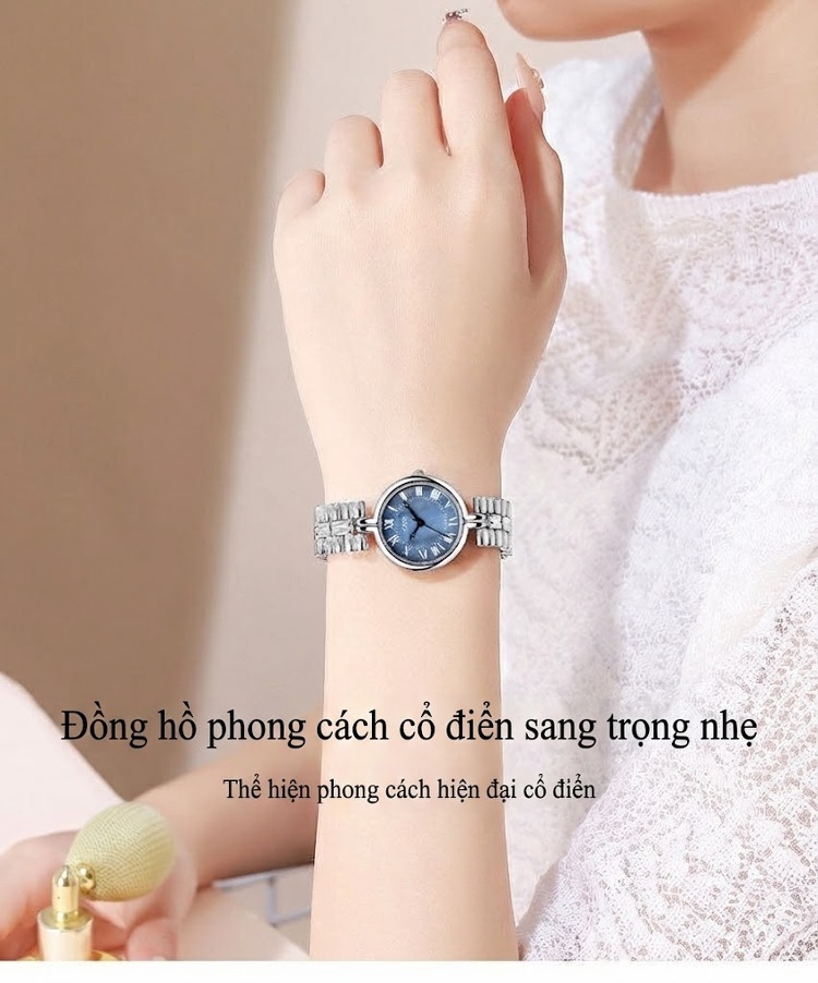 Đồng Hồ Nữ GEDI Mặt Số La Mã Chống Nước Phong Cách Vintage Màu Xanh, Vàng, Bạc, Trắng... chi tiết 1