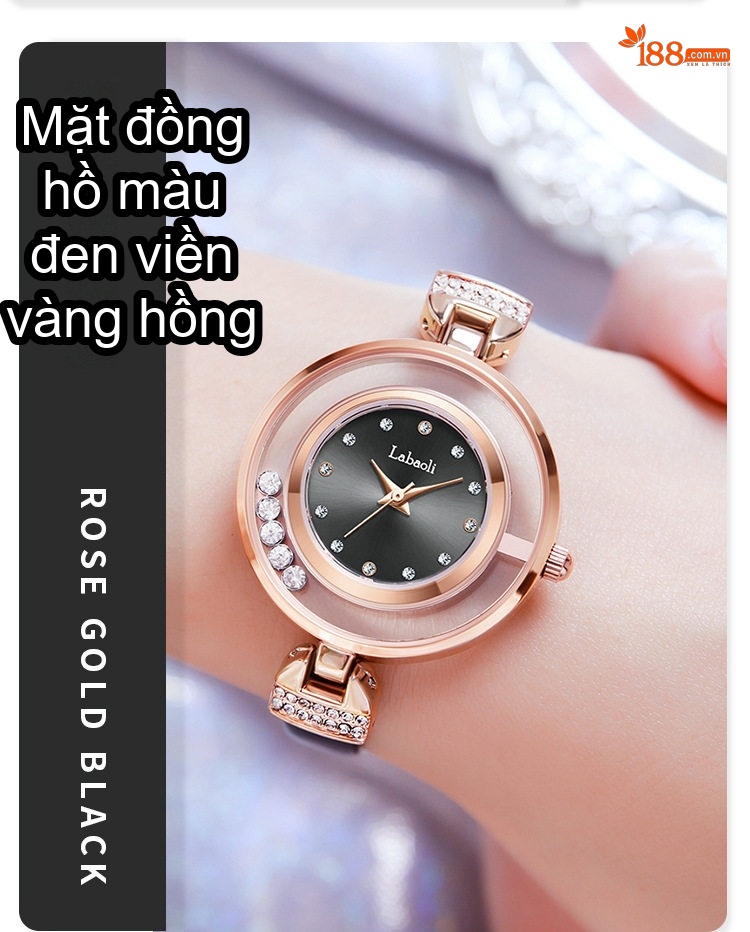 Đồng Hồ Nữ Labaoli Mặt Khổng Tước Malachite Lộ Máy Chống Nước Màu Đen, Đỏ, Xanh Lá chi tiết 4