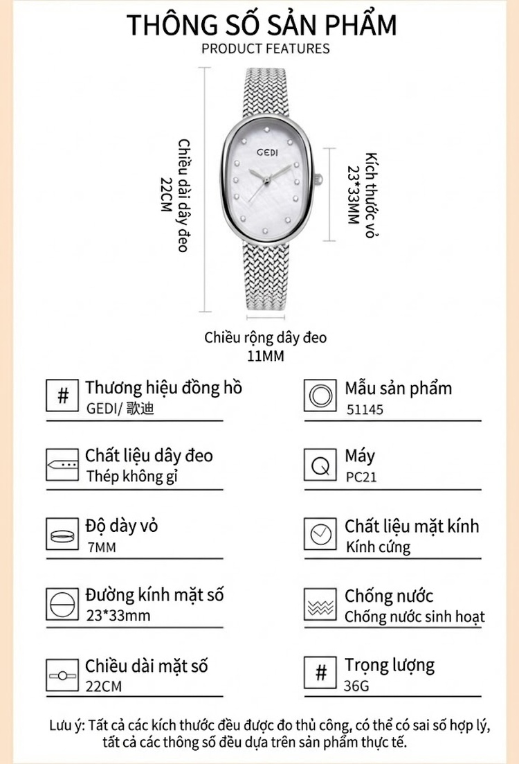 Đồng Hồ Nữ Mặt Vân Đá Thạch Anh Cao Cấp Chống Nước Dây Kim Loại Màu Bạc, Vàng, Hồng Vàng, Xanh chi tiết 4