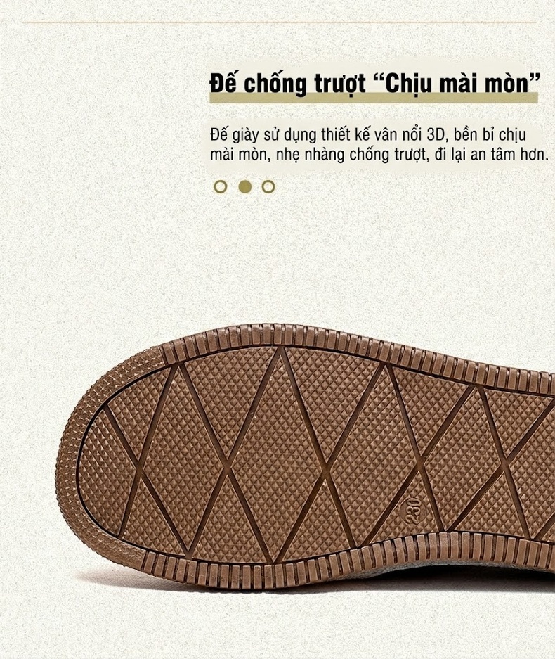 Giày Bệt Nữ Da Bò Cổ Thấp Có Dây Chiều Cao Đế Khoảng 2cm Màu Nâu, Đỏ, Kem chi tiết 4