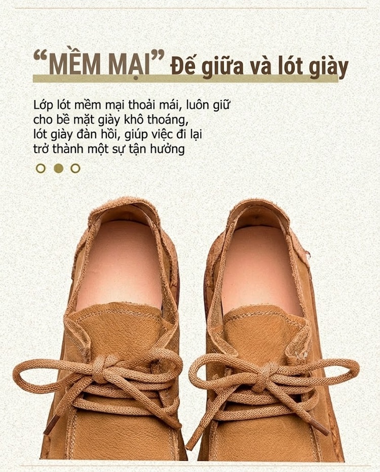 Giày Bệt Nữ Da Bò Phối Màu Buộc Dây Chiều Cao Đế Khoảng 2cm Màu Nâu, Xanh Lá, Đỏ chi tiết 7