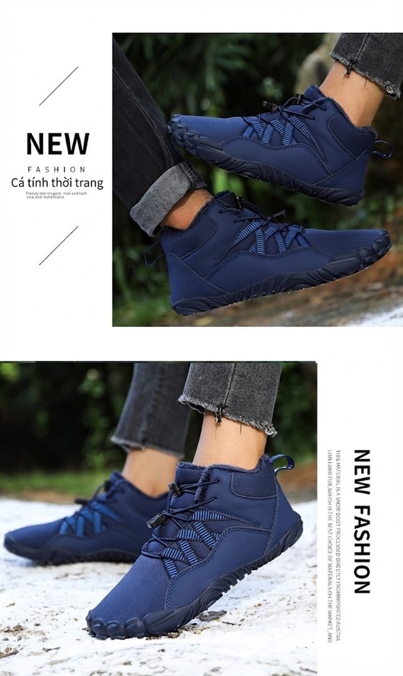Giày Boot Đi Tuyết Cổ Cao Nam Nữ Lót Lông Dày Dặn Chống Thấm Nước Chống Trượt Đế Cao 3cm chi tiết 54