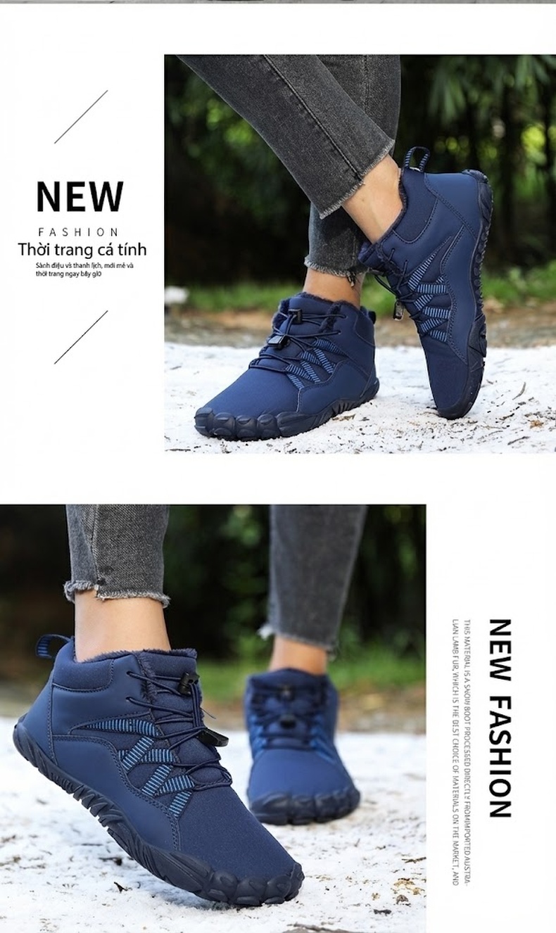 Giày Boot Đi Tuyết Cổ Cao Nam Nữ Lót Lông Dày Dặn Chống Thấm Nước Chống Trượt Đế Cao 3cm chi tiết 56