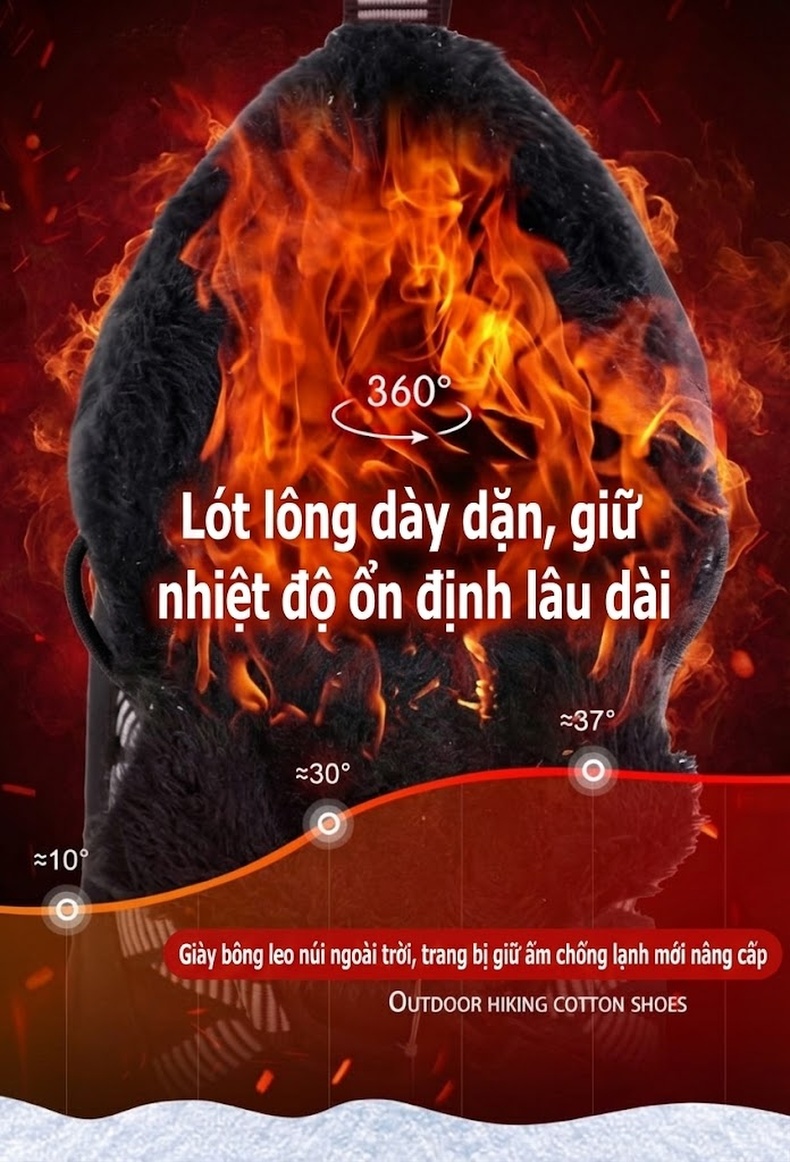 Giày Boot Đi Tuyết Cổ Cao Nam Nữ Lót Lông Dày Dặn Chống Thấm Nước Chống Trượt Đế Cao 3cm chi tiết 63