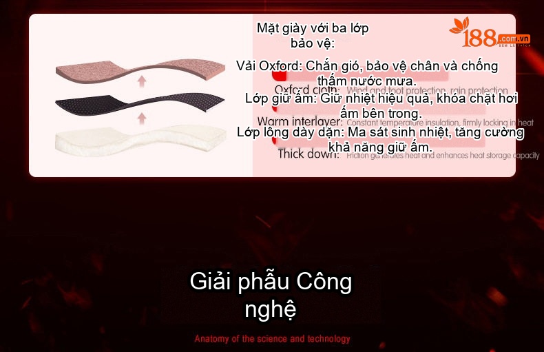Giày Boot Đi Tuyết Cổ Cao Nam Nữ Lót Lông Dày Dặn Chống Thấm Nước Chống Trượt Đế Cao 3cm chi tiết 47