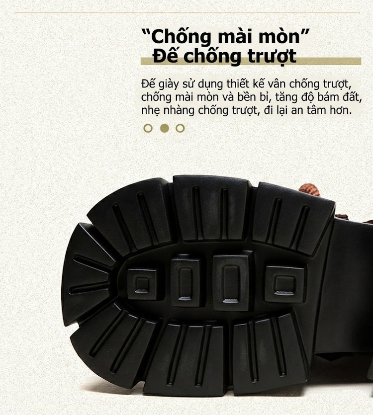 Giày Boot Martin Nữ Da Mờ Cổ Thấp Buộc Dây Chiều Cao Đế Khoảng 6cm Màu Đen, Nâu chi tiết 5
