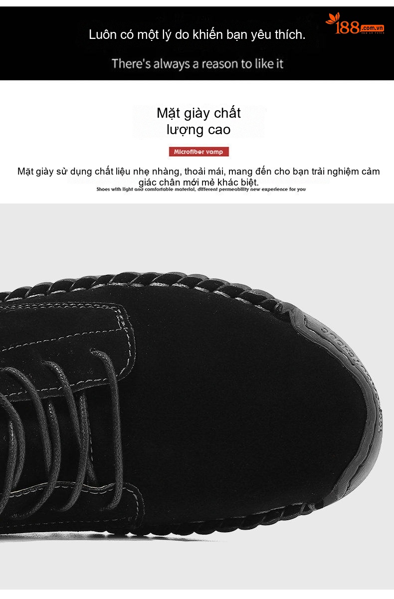 Giày Boot Nam Cổ Cao Da Mờ Buộc Dây Chiều Cao Đế Khoảng 3cm Màu Nâu, Đen, Xanh Rêu, Vàng Be... chi tiết 5
