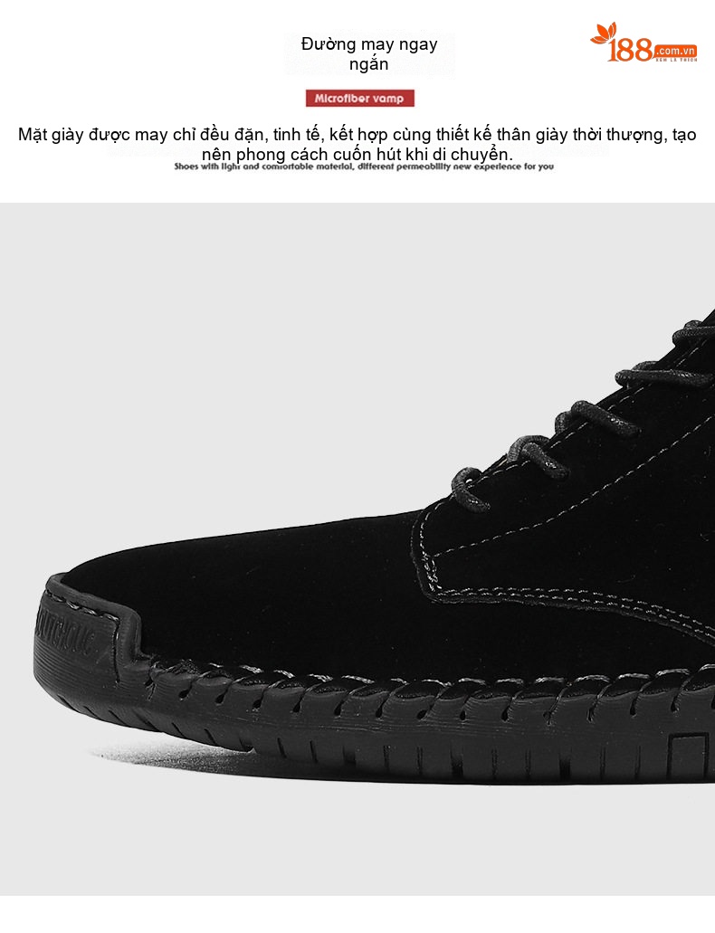 Giày Boot Nam Cổ Cao Da Mờ Buộc Dây Chiều Cao Đế Khoảng 3cm Màu Nâu, Đen, Xanh Rêu, Vàng Be... chi tiết 8