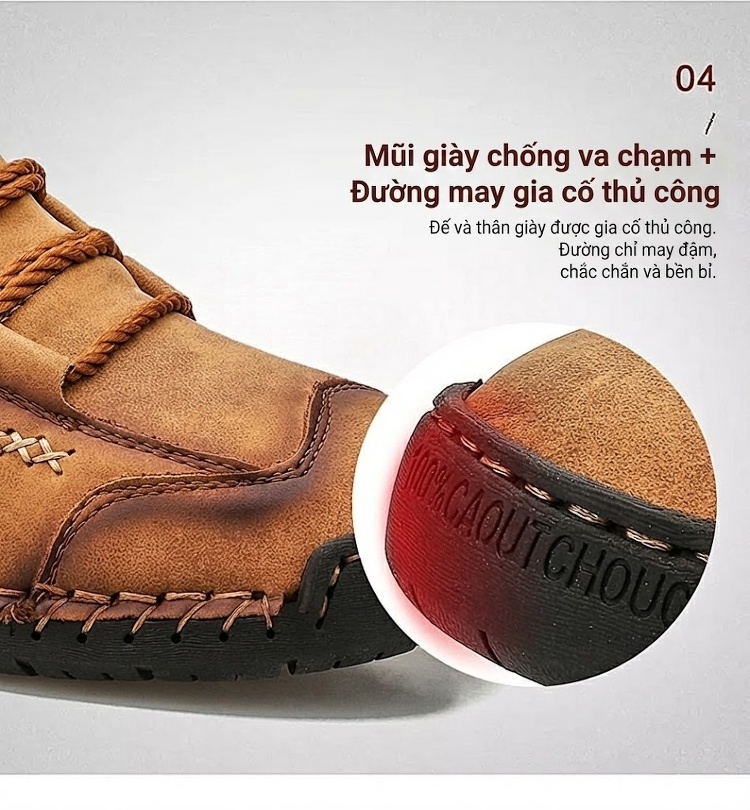 Giày Boot Nam Cổ Cao Da Mờ Chiều Cao Đế Khoảng 2cm Màu Nâu, Đen, Xanh Lá, Xanh Dương... chi tiết 8