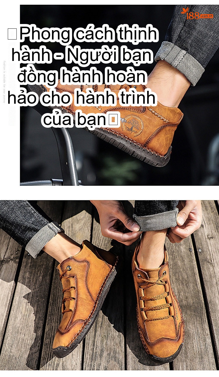 Giày Boot Nam Cổ Cao Da Mờ Chiều Cao Đế Khoảng 2cm Màu Nâu, Đen, Xanh Lá, Xanh Dương... chi tiết 16