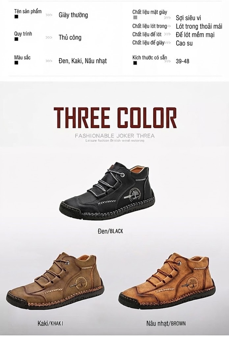 Giày Boot Nam Cổ Cao Da Mờ Chiều Cao Đế Khoảng 2cm Màu Nâu, Đen, Xanh Lá, Xanh Dương... chi tiết 4
