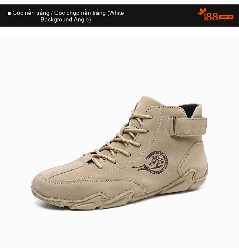 Giày Boot Nam Cổ Cao Da Mờ Lót Lông Chiều Cao Đế Khoảng 3cm Màu Nâu, Trắng, Xanh... chi tiết 43