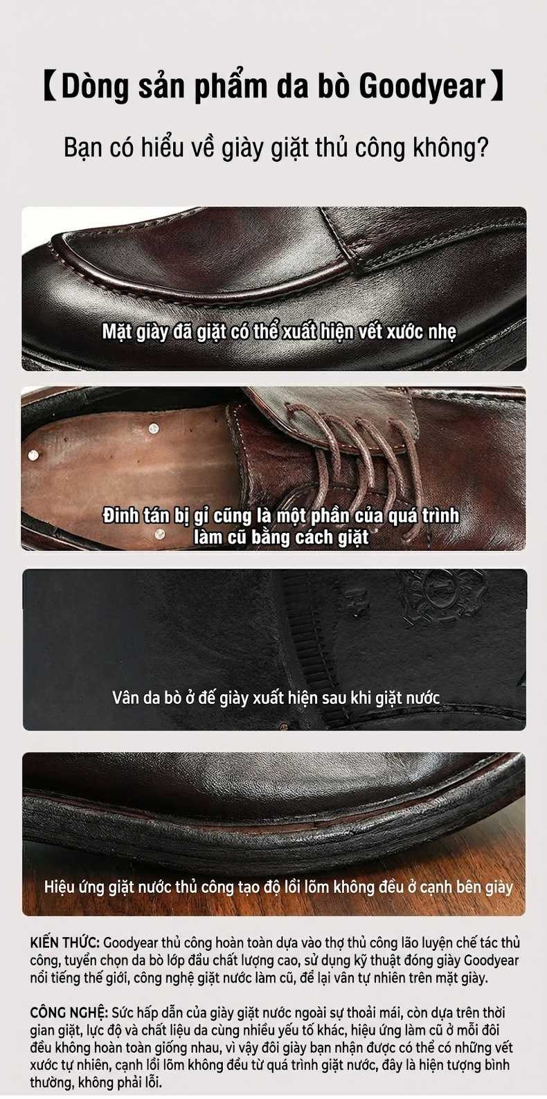 Giày Boot Nam Da Thật Thủ Công Đế Gỗ Chiều Cao Đế Khoảng 4cm Phong Cách Workwear Màu Nâu, Đen chi tiết 1