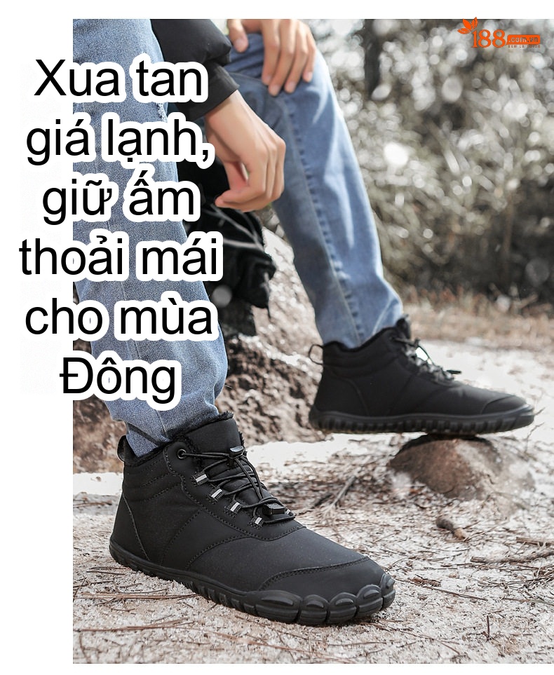 Giày Boot Nam Cổ Cao Lót Lông Giữ Ấm Đế Cao 2cm chi tiết 17