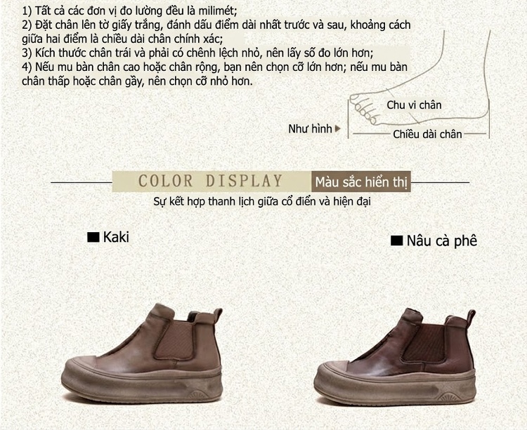 Giày Boot Nữ Cao Cổ Da Bóng Đế Dày Chiều Cao Đế Khoảng 5cm Màu Nâu chi tiết 3