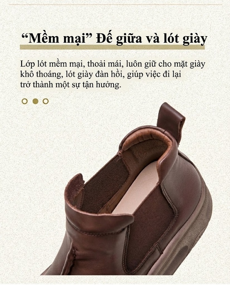Giày Boot Nữ Cao Cổ Da Bóng Đế Dày Chiều Cao Đế Khoảng 5cm Màu Nâu chi tiết 7
