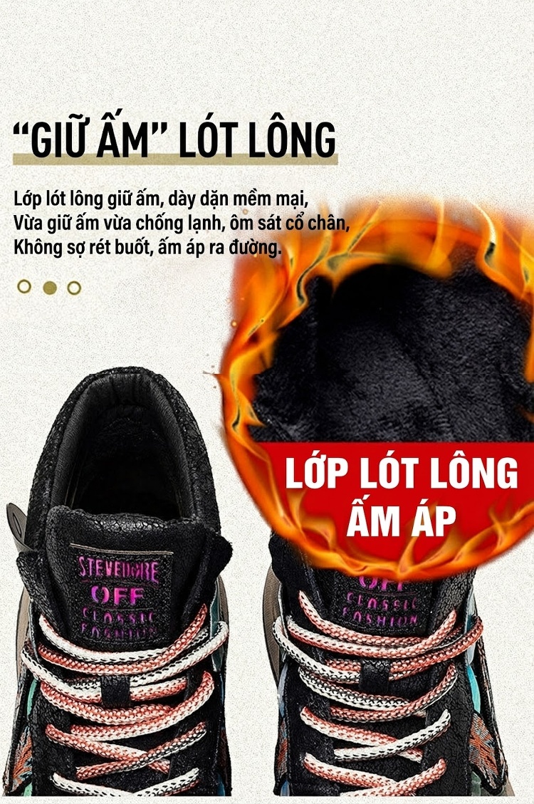 Giày Boot Nữ Cao Cổ Đế Dày Chiều Cao Đế Khoảng 5cm Lót Lông Ấm Áp Màu Xám, Đen, Xanh... chi tiết 5