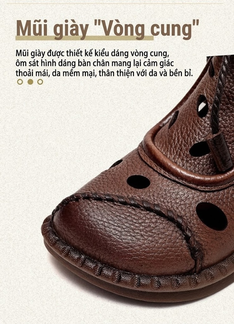 Giày Boot Nữ Cổ Cao Da Mờ Buộc Dây Họa Tiết Lỗ Chiều Cao Đế Khoảng 2cm Phong Cách La Mã Màu Nâu, Đen chi tiết 4