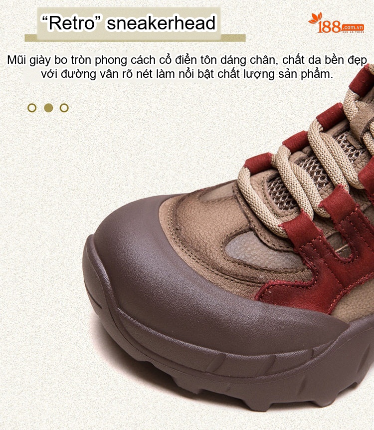Giày Boot Nữ Cổ Ngắn Phối Màu Đế Bánh Mì Chiều Cao Đế Khoảng 5cm Màu Nâu, Xanh Lá, Đỏ chi tiết 5