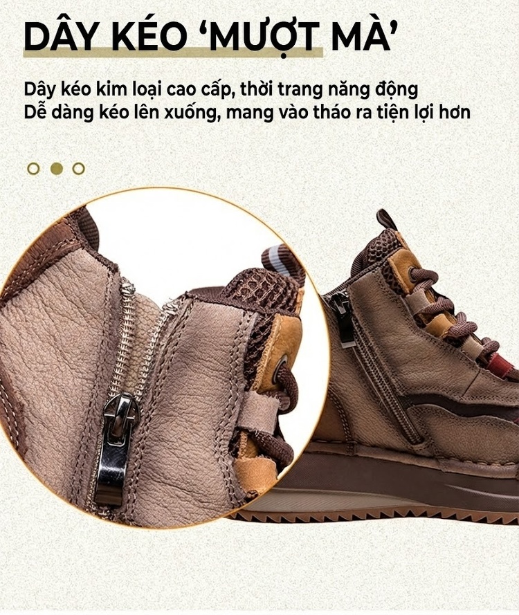 Giày Boot Nữ Cổ Ngắn Phong Cách Retro Lót Lông Giữ Ấm Chiều Cao Đế Khoảng 4cm Màu Nâu, Be, Đỏ, Xanh... chi tiết 8