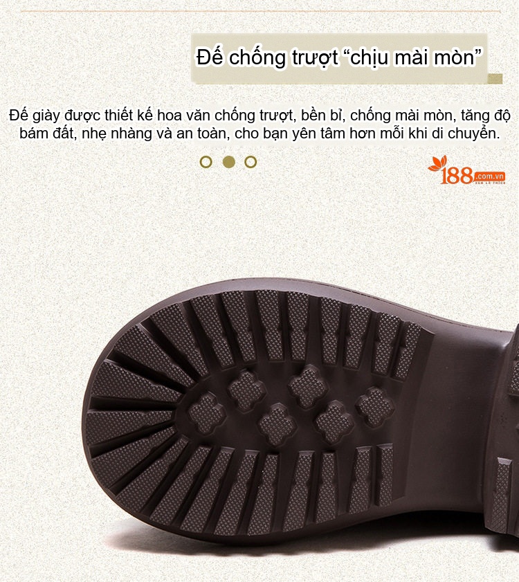 Giày Boot Nữ Cổ Thấp Da Bò Phong Cách Retro Chiều Cao Đế Khoảng 5cm Màu Đen, Nâu chi tiết 4