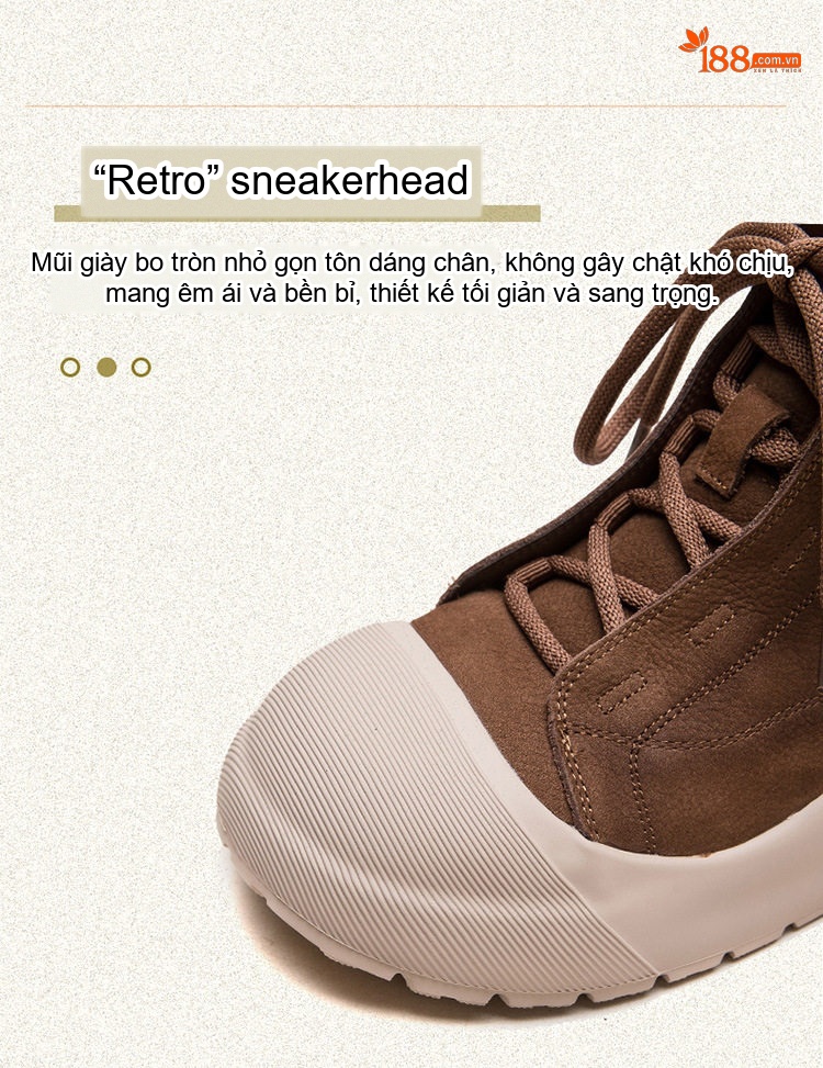 Giày Boot Nữ Da Bò Cao Cổ Thắt Dây Chiều Cao Đế Khoảng 5cm Màu Đen, Nâu chi tiết 3