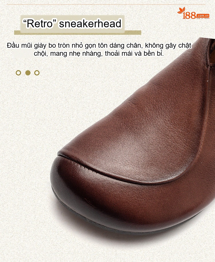 Giày Boot Nữ Da Bò Cổ chữ V Chân Dẹt Chiều Cao Đế Khoảng 2cm Màu Đen, Nâu chi tiết 4