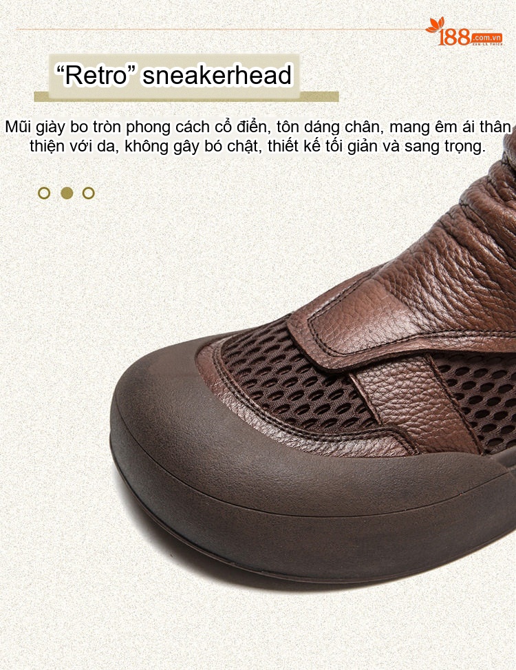 Giày Boot Nữ Hở Lưới Thoáng Khí Phong Cách La Mã Chiều Cao Đế Khoảng 3.5cm Màu Đen, Nâu chi tiết 3