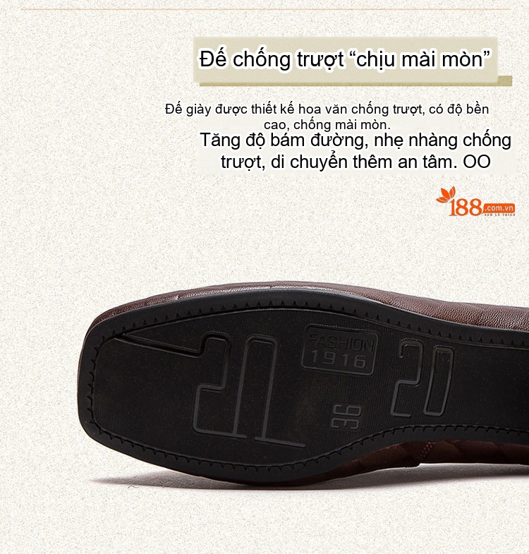 Giày Búp Bê Gót Vuông Khóa Kim Loại Da Bóng Chiều Cao Đế Khoảng 4cm Màu Nâu, Đen chi tiết 5