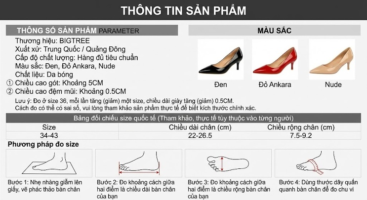 Giày Búp Bê Mary Jane Nữ Da Bóng Chiều Cao Đế Khoảng 5cm Đính Đá Màu Đen, Đỏ, Kem chi tiết 1