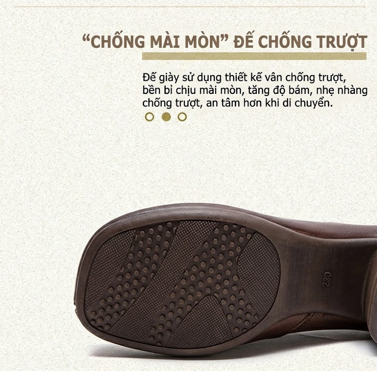Giày Búp Bê Nữ Da Bò Chiều Cao Đế Khoảng 5cm Phong Cách Retro Màu Đen, Nâu chi tiết 5