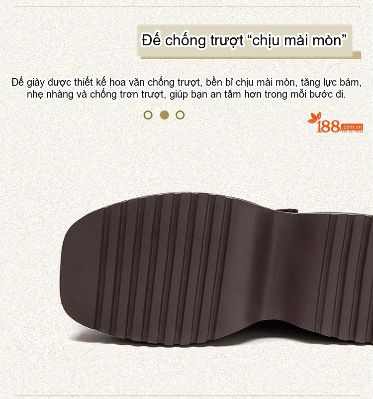 Giày Búp Bê Nữ Da Bò Đế Siêu Dày Chiều Cao Đế Khoảng 6cm Màu Đen, Nâu chi tiết 5