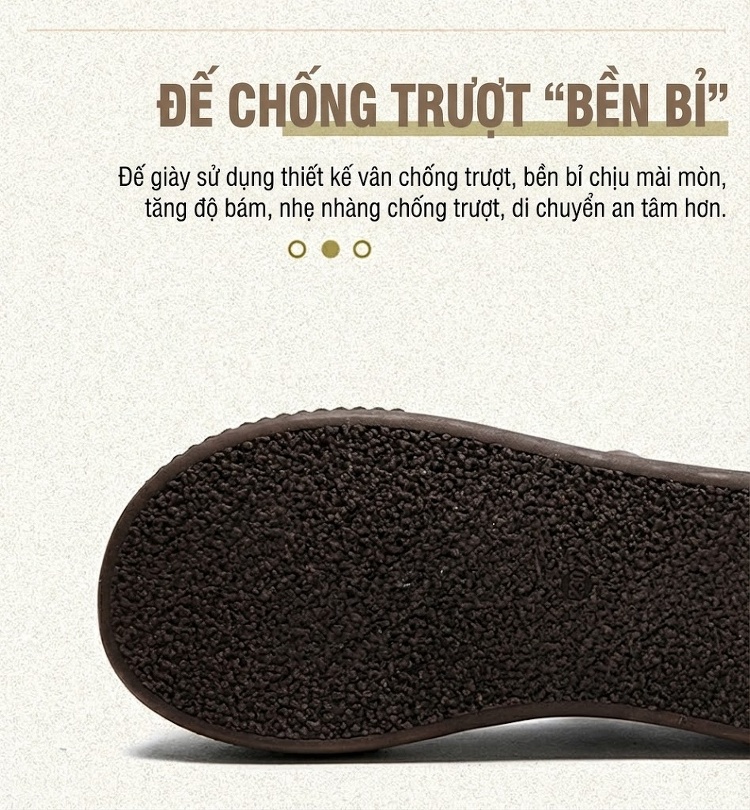 Giày Búp Bê Nữ Da Bò Mũi Tròn Quai Dán Chiều Cao Đế Khoảng 3cm Màu Nâu chi tiết 4