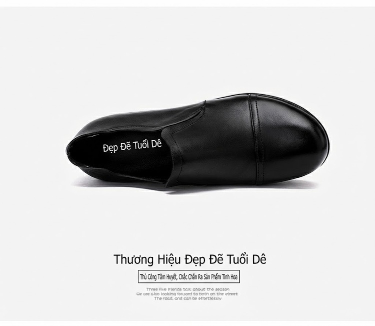Giày Búp Bê Nữ Da Bóng Đế Xuồng Chiều Cao Đế Khoảng 5cm Màu Đen, Đỏ chi tiết 15