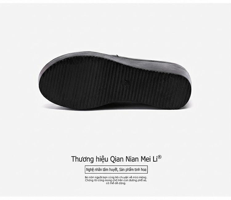 Giày Búp Bê Nữ Da Bóng Đế Xuồng Chiều Cao Đế Khoảng 5cm Màu Đen, Đỏ chi tiết 16