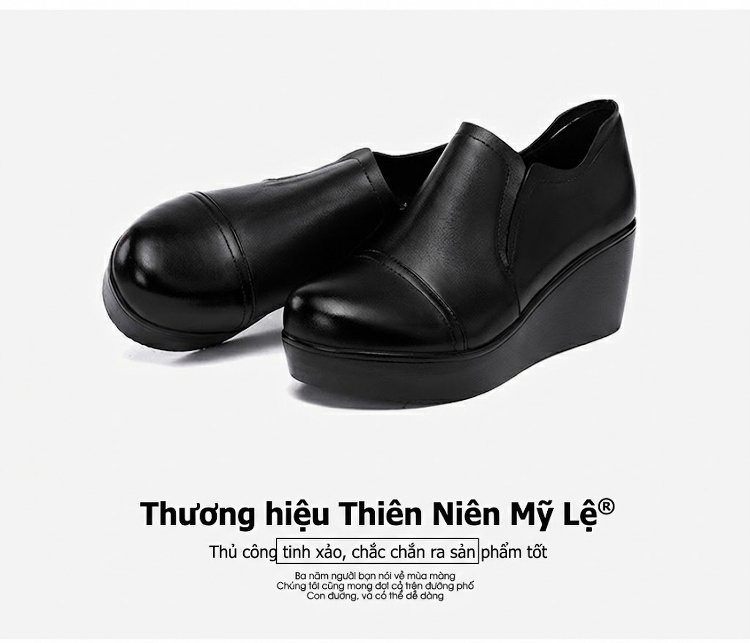 Giày Búp Bê Nữ Da Bóng Đế Xuồng Chiều Cao Đế Khoảng 5cm Màu Đen, Đỏ chi tiết 18