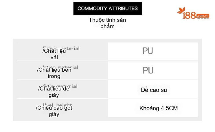Giày Búp Bê Nữ Da Bóng Họa Tiết Đá Chiều Cao Đế Khoảng 3.5cm Màu Kem, Đen chi tiết 2