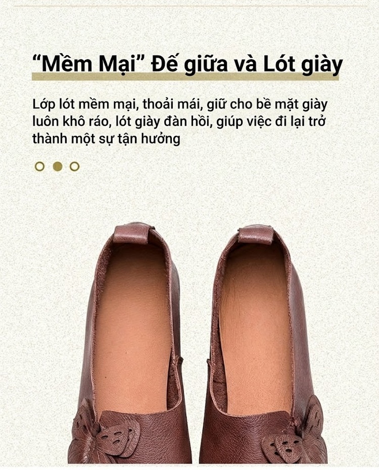 Giày Búp Bê Nữ Da Bóng Mũi Nhọn Chiều Cao Đế Khoảng 3cm Màu Nâu, Xám chi tiết 6