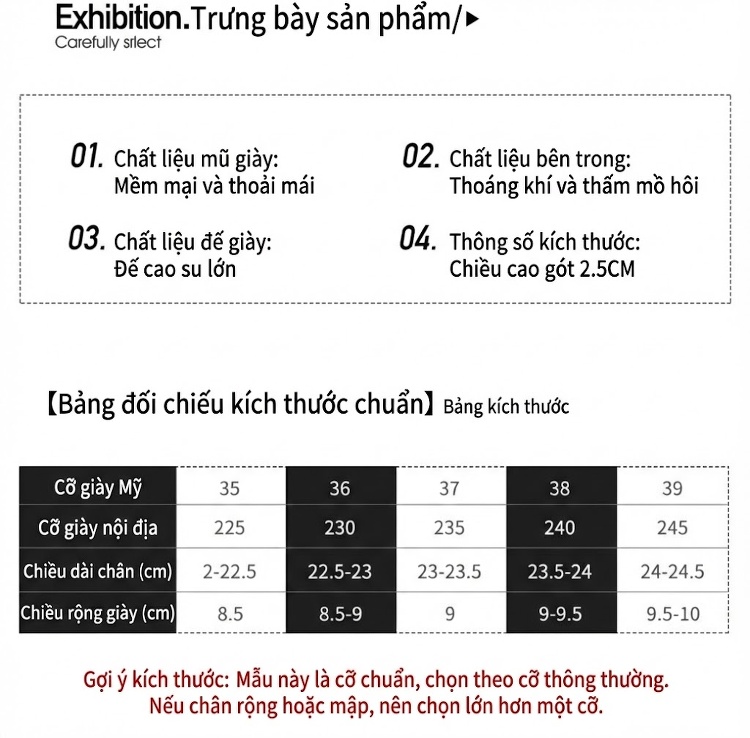 Giày Búp Bê Nữ Da Bóng Mũi Vuông Gót Vuông Chiều Cao Đế Khoảng 3cm Màu Đen, Trắng, Hồng chi tiết 3