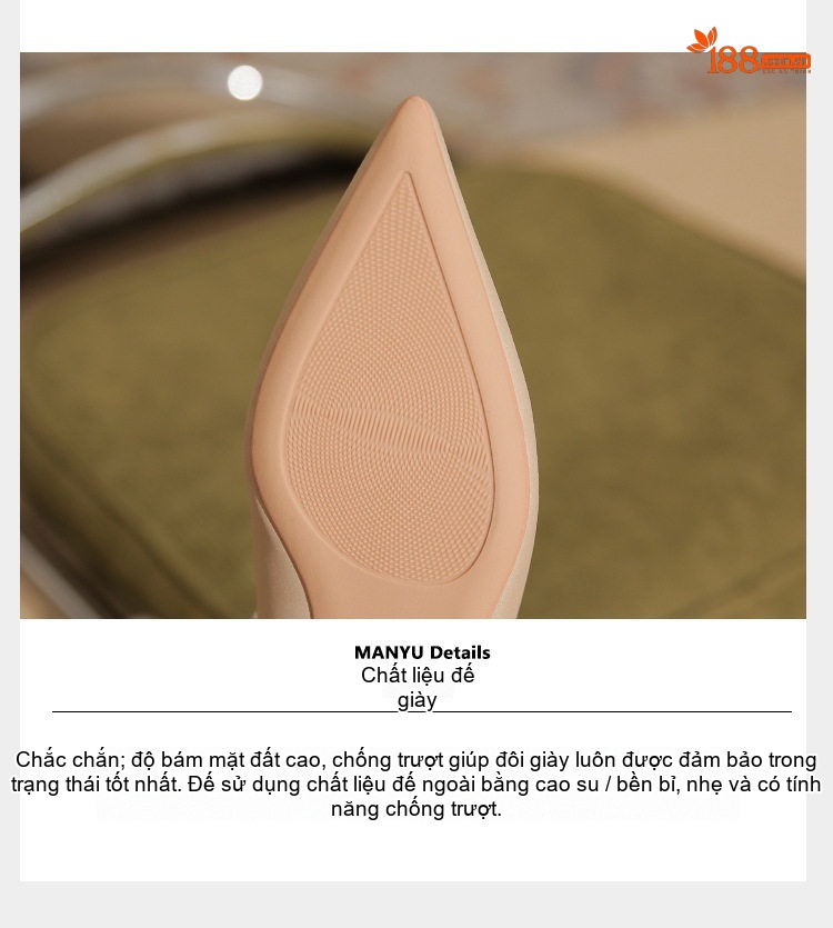 Giày Búp Bê Nữ Da Cừu Mũi Nhọn Đính Đá Chiều Cao Đế Khoảng 2cm Màu Đen, Kem chi tiết 11