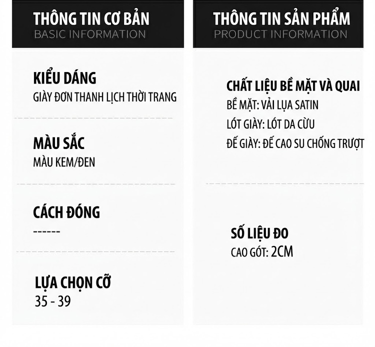 Giày Búp Bê Nữ Da Cừu Mũi Nhọn Quai Ngang Đính Ngọc Chiều Cao Đế Khoảng 3cm Màu Trắng, Đen chi tiết 6
