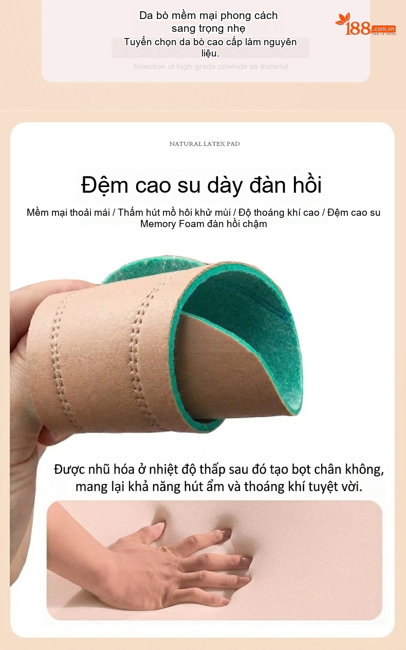 Giày Búp Bê Nữ Da Mềm Đế Mềm Thoải Mái Chiều Cao Đế Khoảng 1cm Màu Đen, Đỏ Rượu, Nude, Xám chi tiết 5
