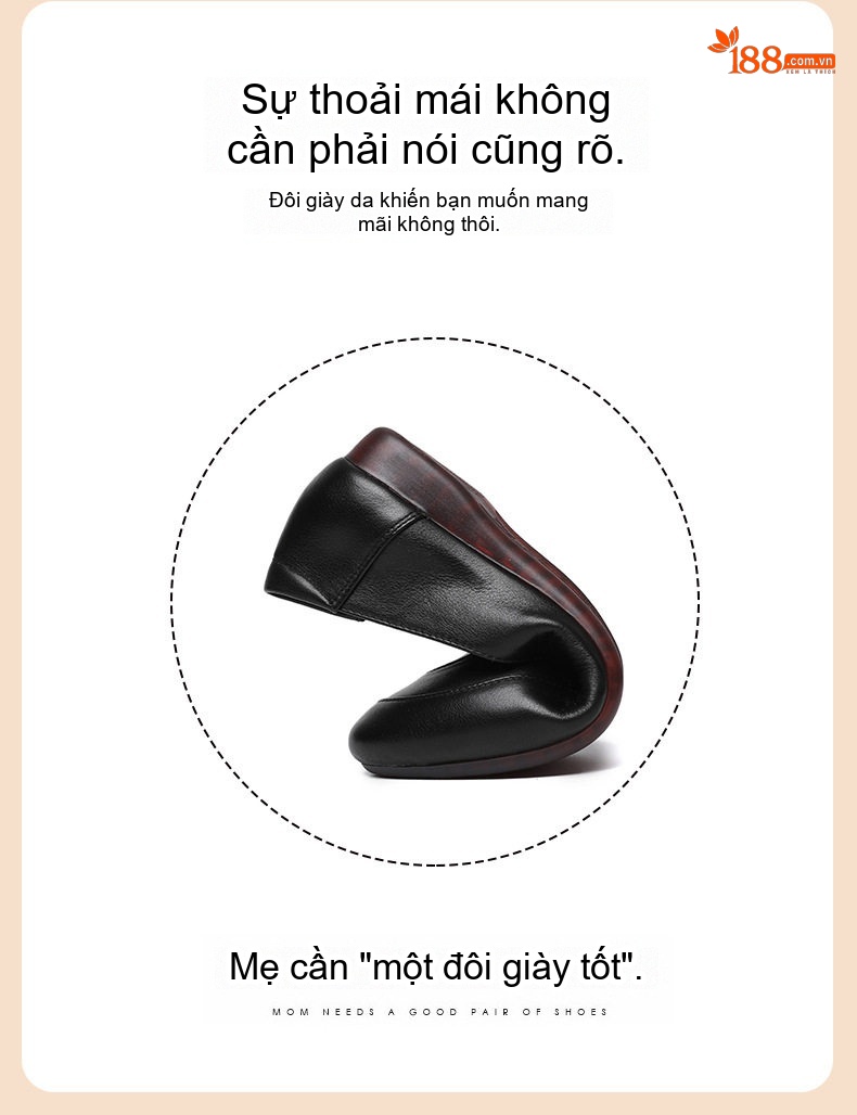 Giày Búp Bê Nữ Da Mềm Đế Mềm Thoải Mái Chiều Cao Đế Khoảng 1cm Màu Đen, Đỏ Rượu, Nude, Xám chi tiết 6
