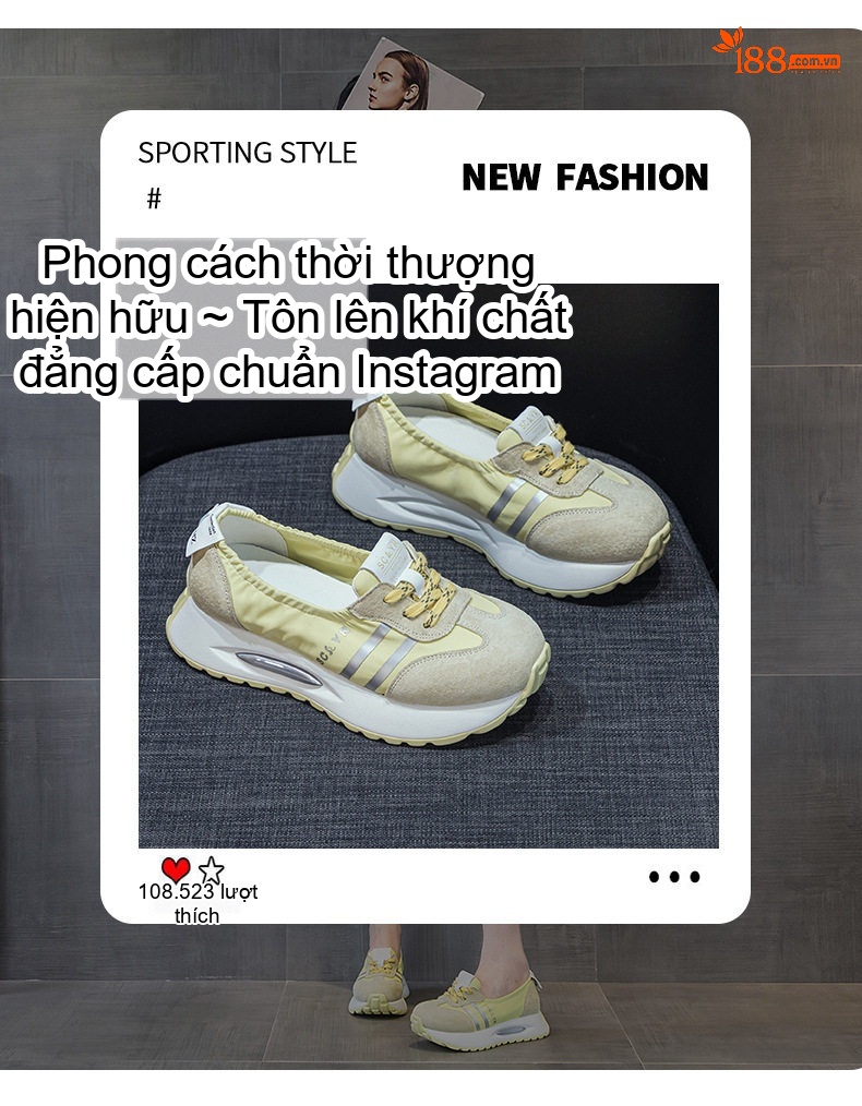 Giày Búp Bê Nữ Da Mờ Chiều Cao Đế Khoảng 4cm Kiểu Dáng Thể Thao Màu Trắng, Hồng, Vàng, Xanh Dương... chi tiết 3