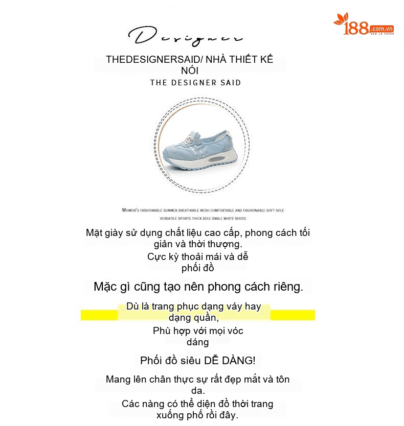 Giày Búp Bê Nữ Da Mờ Chiều Cao Đế Khoảng 4cm Kiểu Dáng Thể Thao Màu Trắng, Hồng, Vàng, Xanh Dương... chi tiết 4