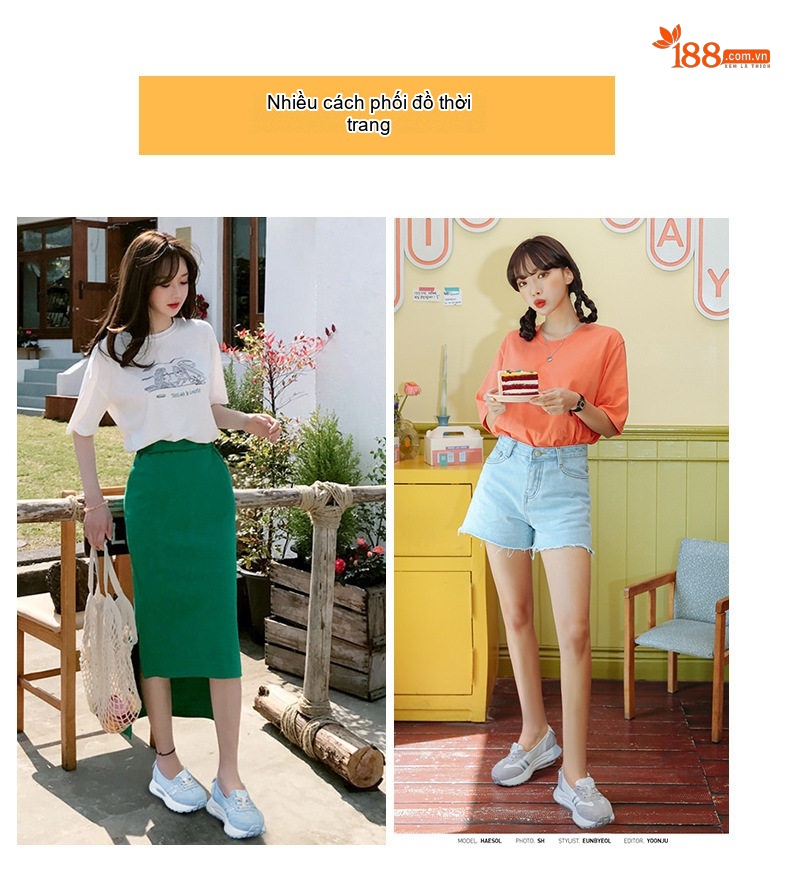 Giày Búp Bê Nữ Da Mờ Chiều Cao Đế Khoảng 4cm Kiểu Dáng Thể Thao Màu Trắng, Hồng, Vàng, Xanh Dương... chi tiết 7